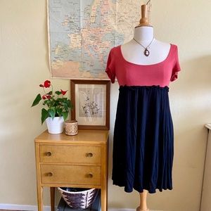 Burnt Orange Black Empire Dress by Ella Moss